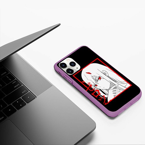 Чехол iPhone 11 Pro матовый Darling in the Franxx: 02 / 3D-Фиолетовый – фото 3