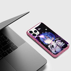 Чехол iPhone 11 Pro матовый Rem - ReZero - Абстракция, цвет: 3D-малиновый — фото 2