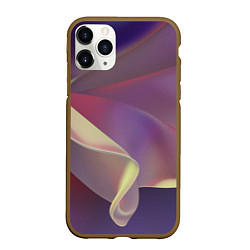 Чехол iPhone 11 Pro матовый Абстрактные объёмные волны бархата, цвет: 3D-коричневый