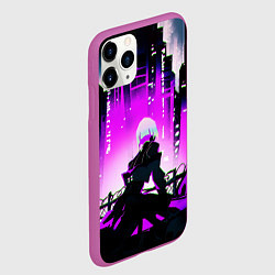 Чехол iPhone 11 Pro матовый Люси из аниме Cyberpunk Edgerunners, цвет: 3D-фиолетовый — фото 2