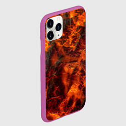 Чехол iPhone 11 Pro матовый Огенная лава, цвет: 3D-фиолетовый — фото 2