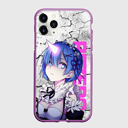 Чехол iPhone 11 Pro матовый Ре Зеро - Рем - Режим берсерк, цвет: 3D-фиолетовый