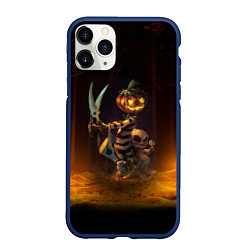 Чехол iPhone 11 Pro матовый Пугало с ножницами - Halloween, цвет: 3D-тёмно-синий