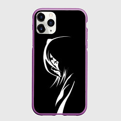 Чехол iPhone 11 Pro матовый Силуэт девушки Кучики Рукия, цвет: 3D-фиолетовый
