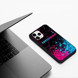 Чехол iPhone 11 Pro матовый Tottenham - neon gradient: символ сверху, цвет: 3D-черный — фото 2