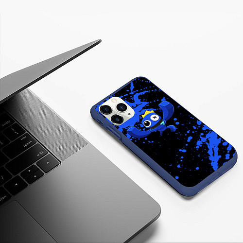 Чехол iPhone 11 Pro матовый Радужные друзья: Синий / 3D-Тёмно-синий – фото 3