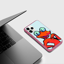 Чехол iPhone 11 Pro матовый Оранжевый - Радужные друзья, цвет: 3D-малиновый — фото 2