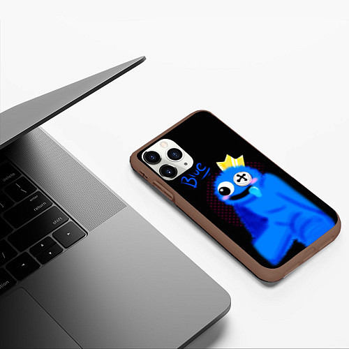 Чехол iPhone 11 Pro матовый Blue - Rainbow Friends / 3D-Коричневый – фото 3