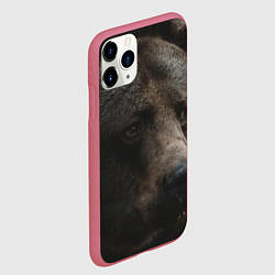 Чехол iPhone 11 Pro матовый Медведь, цвет: 3D-малиновый — фото 2