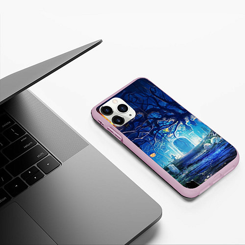 Чехол iPhone 11 Pro матовый Ночь Halloween / 3D-Розовый – фото 3