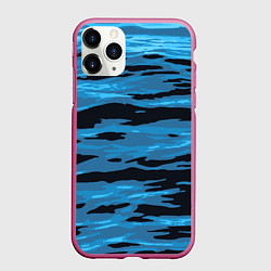 Чехол iPhone 11 Pro матовый Волны Камуфляж, цвет: 3D-малиновый