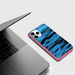 Чехол iPhone 11 Pro матовый Волны Камуфляж, цвет: 3D-малиновый — фото 2