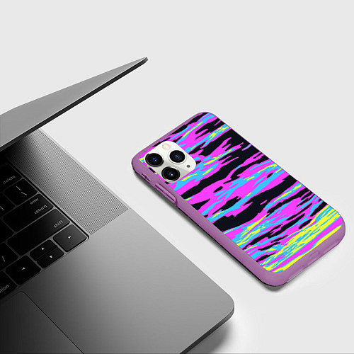 Чехол iPhone 11 Pro матовый Lollipop камуфляж / 3D-Фиолетовый – фото 3