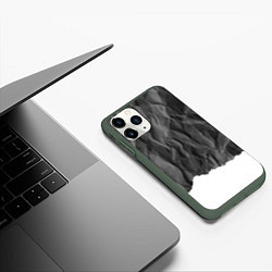 Чехол iPhone 11 Pro матовый Имитация скалы, цвет: 3D-темно-зеленый — фото 2