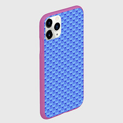 Чехол iPhone 11 Pro матовый Синий геометрический узор текстура, цвет: 3D-фиолетовый — фото 2