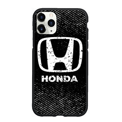 Чехол iPhone 11 Pro матовый Honda с потертостями на темном фоне, цвет: 3D-черный