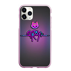 Чехол iPhone 11 Pro матовый Stray logo neon, цвет: 3D-розовый