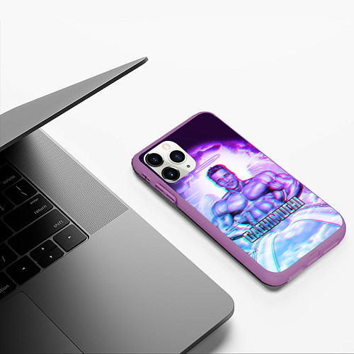 Чехол iPhone 11 Pro матовый Billie Herrington: Gachimuchi / 3D-Фиолетовый – фото 3