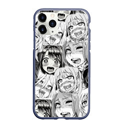 Чехол iPhone 11 Pro матовый Девушки из Ахегао, цвет: 3D-серый