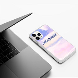 Чехол iPhone 11 Pro матовый CreepyPasta sky clouds, цвет: 3D-белый — фото 2