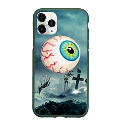 Чехол iPhone 11 Pro матовый Глаз - хэллоуин, цвет: 3D-темно-зеленый