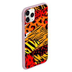 Чехол iPhone 11 Pro матовый Абстрактный узор, цвет: 3D-розовый — фото 2