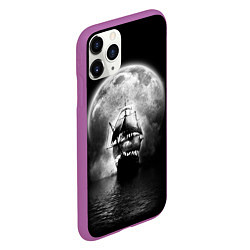 Чехол iPhone 11 Pro матовый Корабль в ночи, цвет: 3D-фиолетовый — фото 2