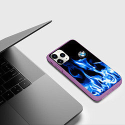 Чехол iPhone 11 Pro матовый BMW fire, цвет: 3D-фиолетовый — фото 2