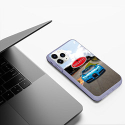 Чехол iPhone 11 Pro матовый Bugatti - motorsport - гоночная трасса, цвет: 3D-светло-сиреневый — фото 2