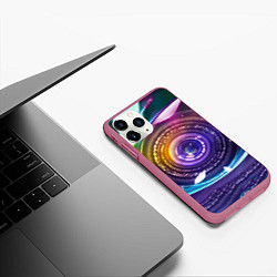 Чехол iPhone 11 Pro матовый Глаз Вселенной, цвет: 3D-малиновый — фото 2