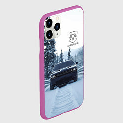 Чехол iPhone 11 Pro матовый Dodge in winter forest, цвет: 3D-фиолетовый — фото 2