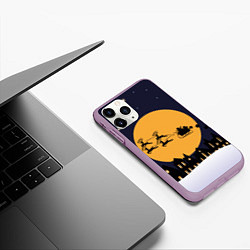 Чехол iPhone 11 Pro матовый Городской новгодний пейзаж, цвет: 3D-сиреневый — фото 2