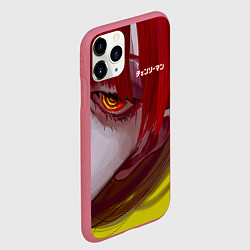 Чехол iPhone 11 Pro матовый Человек-бензопила взгляд Макимы, цвет: 3D-малиновый — фото 2
