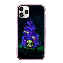 Чехол iPhone 11 Pro матовый Зомби - русалка, цвет: 3D-розовый