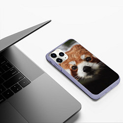 Чехол iPhone 11 Pro матовый Малая панда, цвет: 3D-светло-сиреневый — фото 2