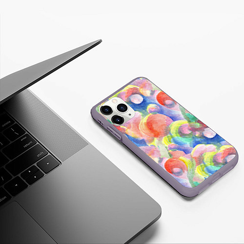 Чехол iPhone 11 Pro матовый Пузырики / 3D-Серый – фото 3