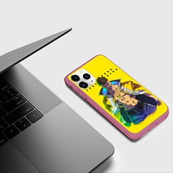 Чехол iPhone 11 Pro матовый Взрослый Дэвид - Киберпанк аниме, цвет: 3D-малиновый — фото 2