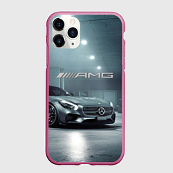 Чехол iPhone 11 Pro матовый Mercedes AMG - Motorsport, цвет: 3D-малиновый