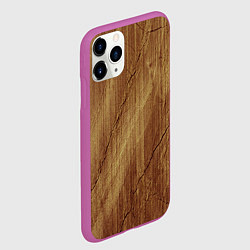 Чехол iPhone 11 Pro матовый Деревянная текстура, цвет: 3D-фиолетовый — фото 2