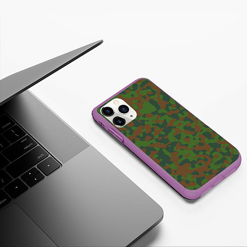 Чехол iPhone 11 Pro матовый Камуфляж WW2 Soviet / 3D-Фиолетовый – фото 3