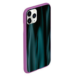 Чехол iPhone 11 Pro матовый Абстрактные волны в темноте, цвет: 3D-фиолетовый — фото 2