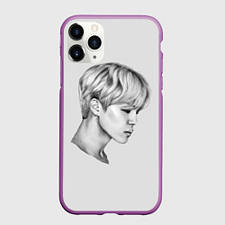 Чехол iPhone 11 Pro матовый Чимин Рисунок карандашом, цвет: 3D-фиолетовый