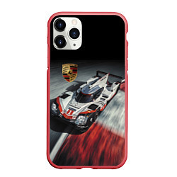 Чехол iPhone 11 Pro матовый Porsche - racing team - motorsport, цвет: 3D-красный