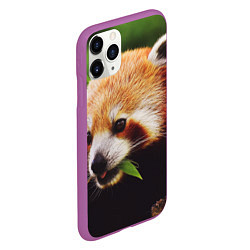 Чехол iPhone 11 Pro матовый Красная милая панда, цвет: 3D-фиолетовый — фото 2