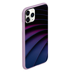 Чехол iPhone 11 Pro матовый Спиральные тёмные пластины, цвет: 3D-сиреневый — фото 2