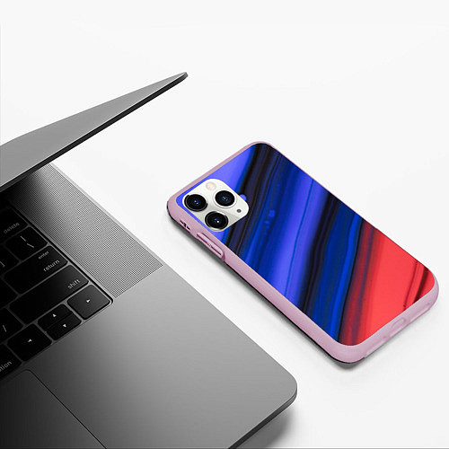 Чехол iPhone 11 Pro матовый Синий и красный песок / 3D-Розовый – фото 3