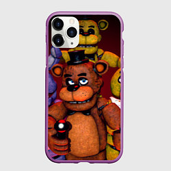Чехол iPhone 11 Pro матовый Пять ночей Фредди, цвет: 3D-фиолетовый