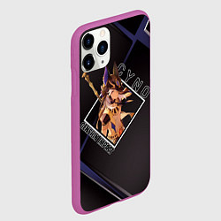 Чехол iPhone 11 Pro матовый Сайно в ромбе, цвет: 3D-фиолетовый — фото 2