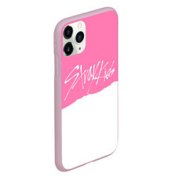 Чехол iPhone 11 Pro матовый Stray Kids pink and white, цвет: 3D-розовый — фото 2