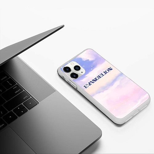 Чехол iPhone 11 Pro матовый Evangelion sky clouds / 3D-Белый – фото 3